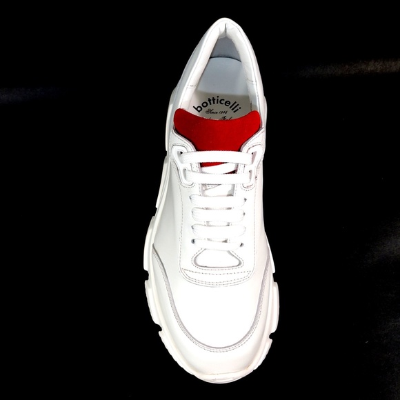 BOTTICELLI 🇮🇹 MEN'S WHITE LEATHER FASHION SNEAKERS - Picture 6 of 8